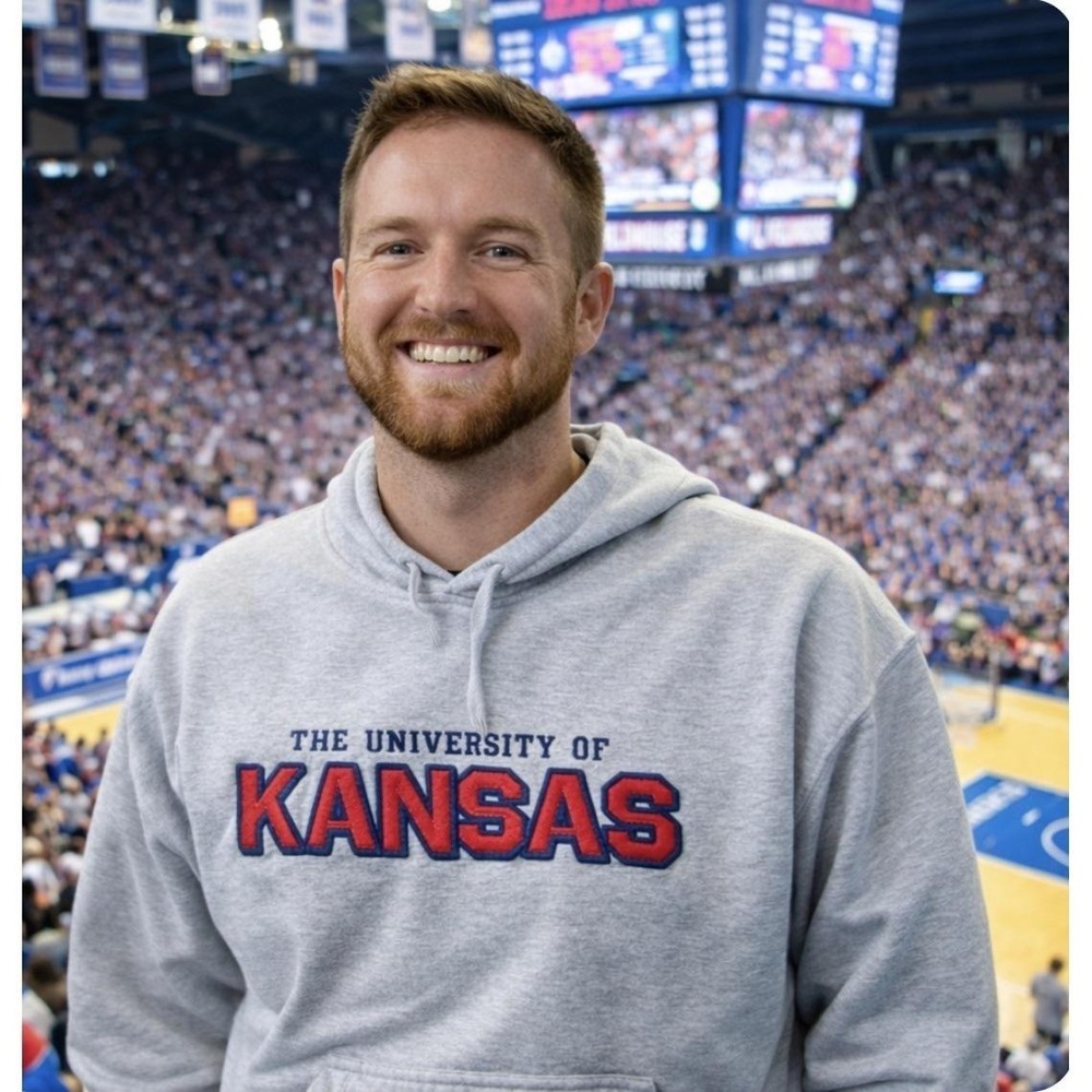 VTG Y2K Big Cotton Gear For‎ Sports Kansas Jayhawks KU gray hoodie sweatshirt